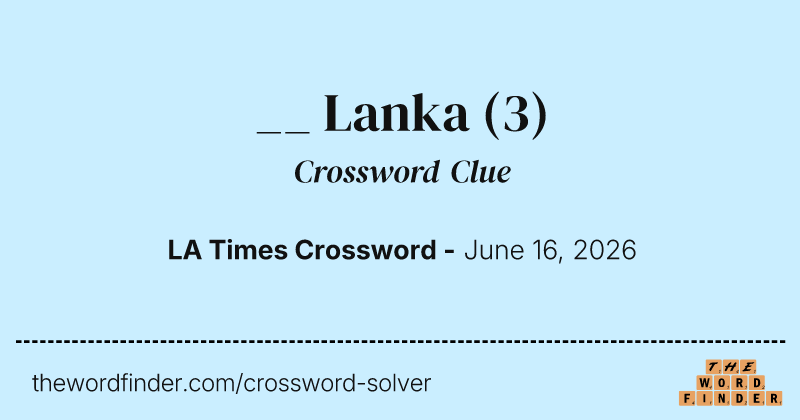 __ Lanka crossword clue image