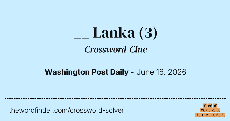 __ Lanka crossword clue image