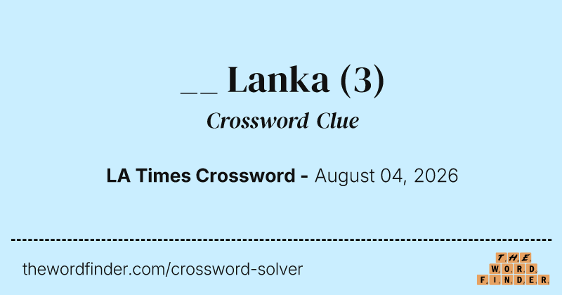 __ Lanka crossword clue image