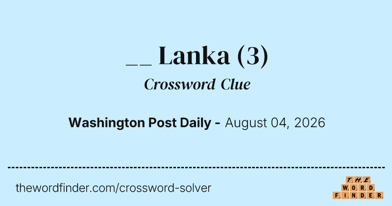 __ Lanka crossword clue image