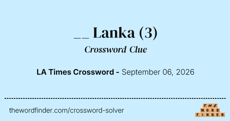 __ Lanka crossword clue image