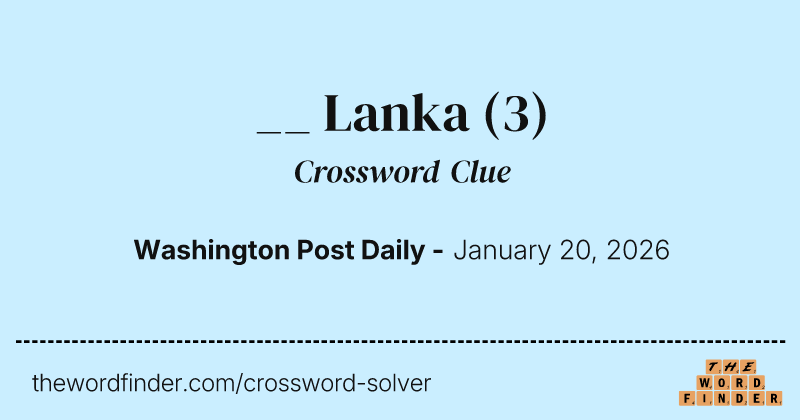 __ Lanka crossword clue image