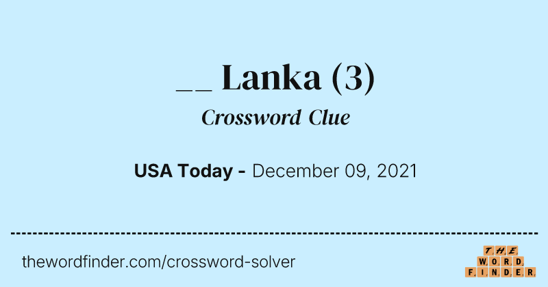 __ Lanka crossword clue image