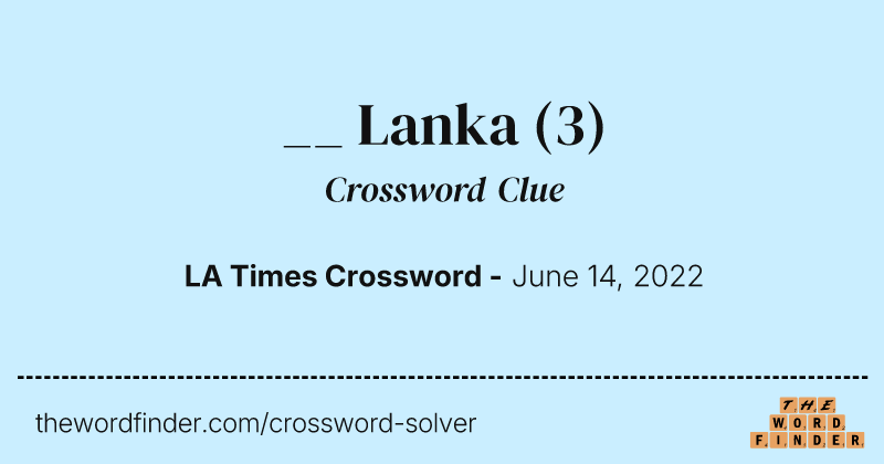 __ Lanka crossword clue image