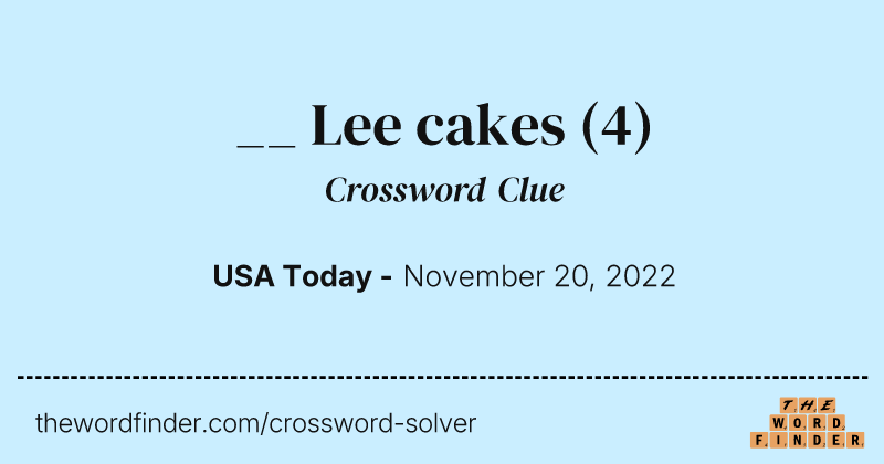 __ Lee cakes crossword clue image