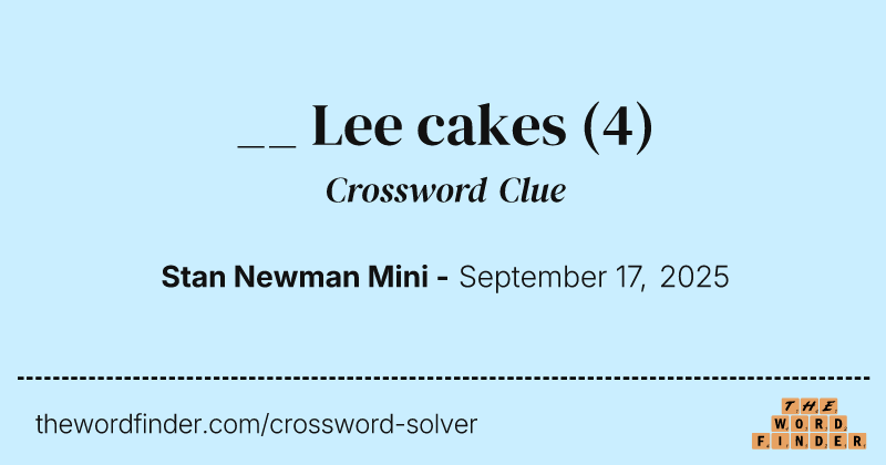 __ Lee cakes crossword clue image