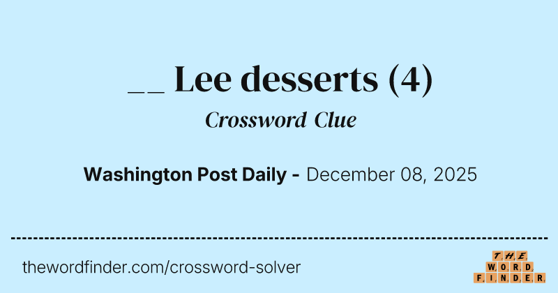 __ Lee desserts crossword clue image