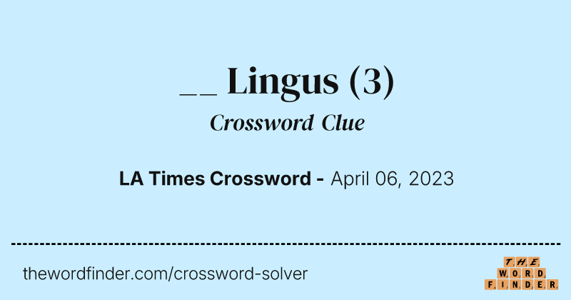__ Lingus crossword clue image