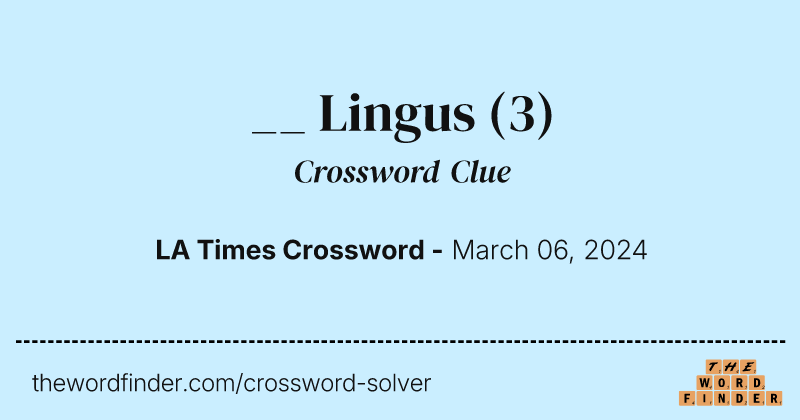 __ Lingus crossword clue image