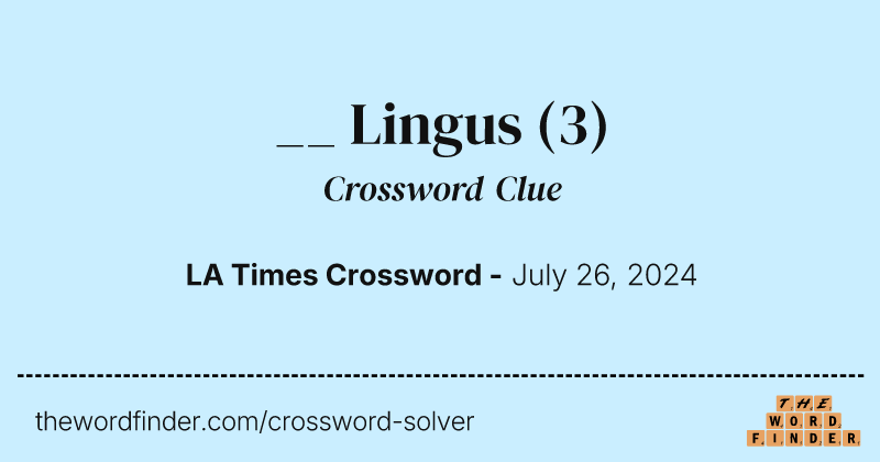 __ Lingus crossword clue image