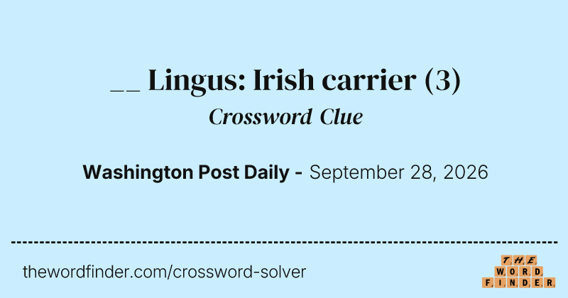 __ Lingus: Irish carrier crossword clue image