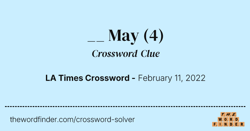 __ May crossword clue image