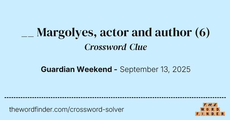 __ Margolyes, actor and author crossword clue image