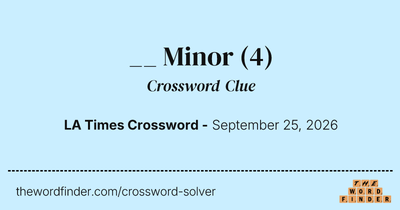 __ Minor crossword clue image