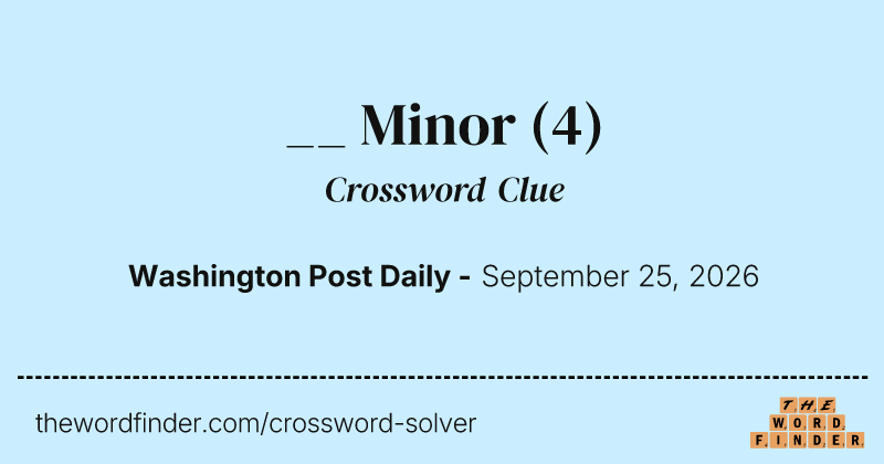 __ Minor crossword clue image