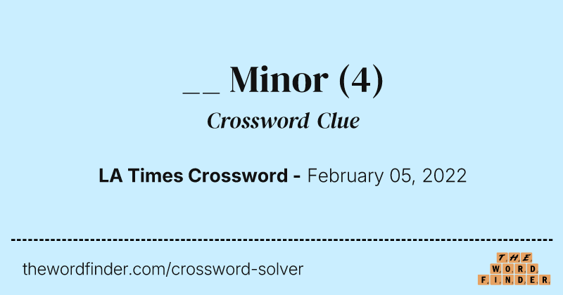 __ Minor crossword clue image