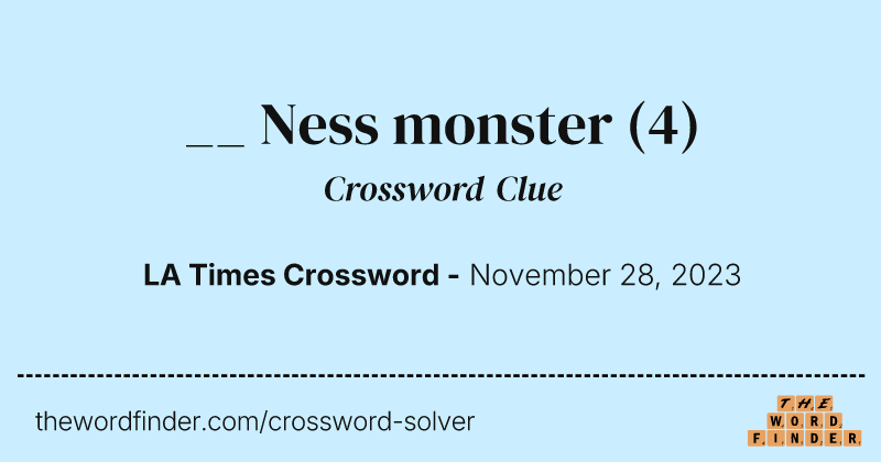 __ Ness monster crossword clue image