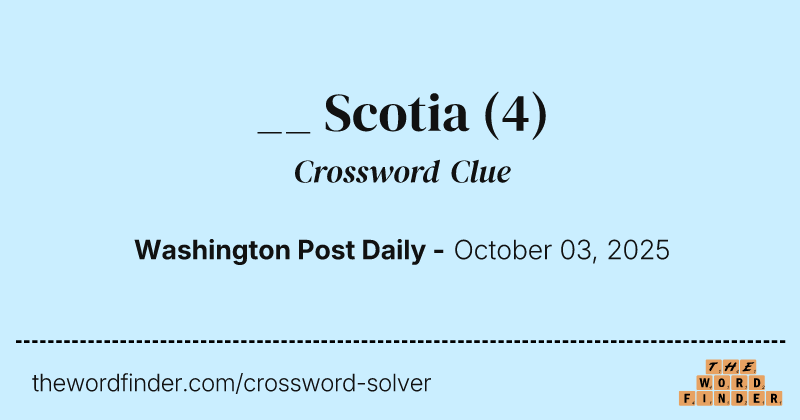 __ Scotia crossword clue image