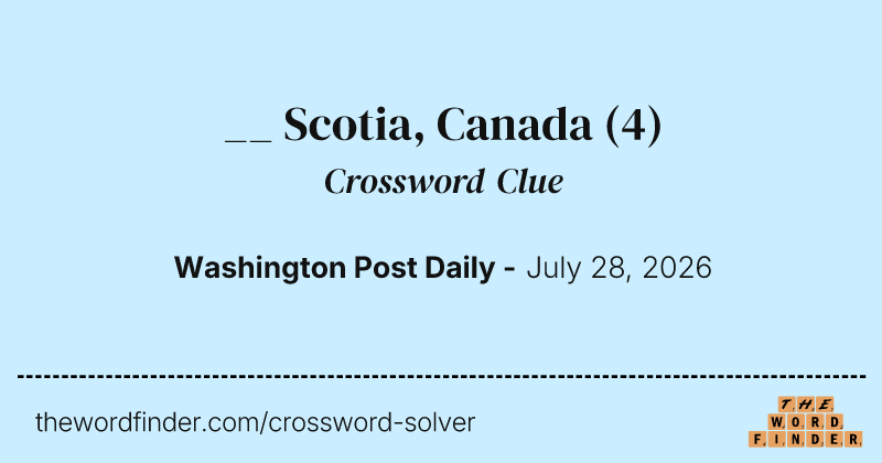 __ Scotia, Canada crossword clue image