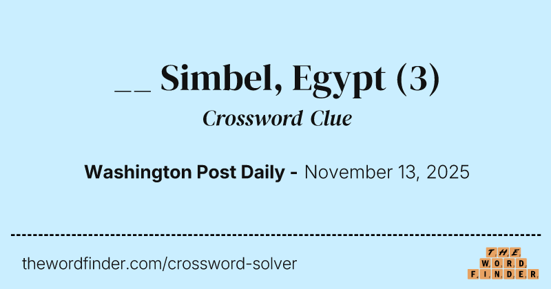 __ Simbel, Egypt crossword clue image