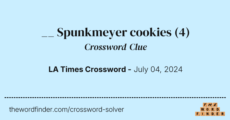 __ Spunkmeyer cookies crossword clue image