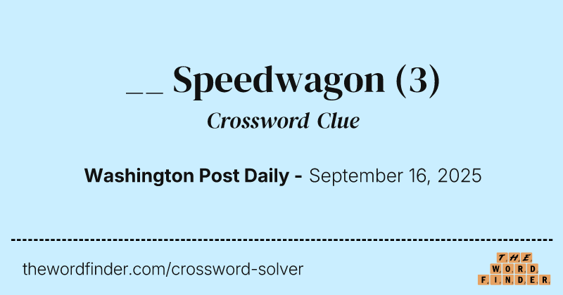 __ Speedwagon crossword clue image