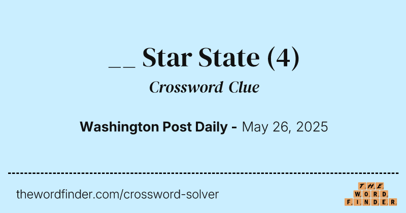 __ Star State crossword clue image