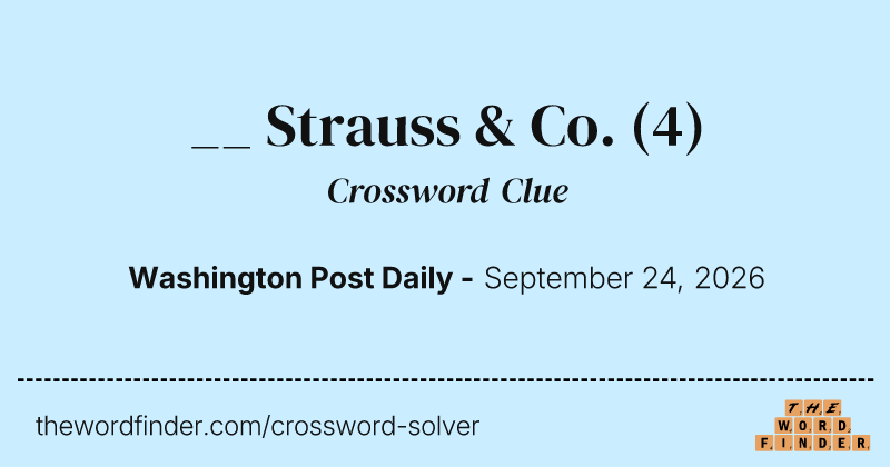 __ Strauss & Co. crossword clue image