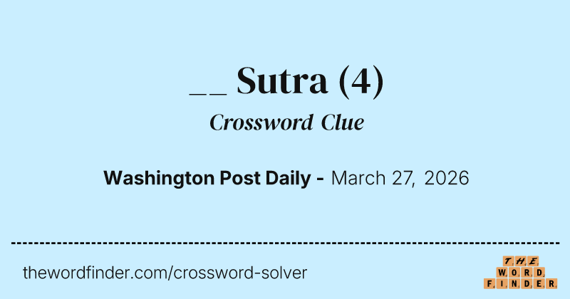 __ Sutra crossword clue image