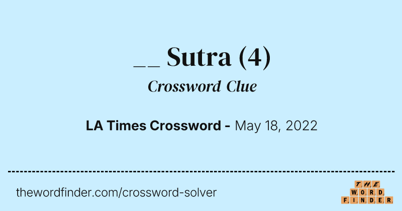__ Sutra crossword clue image