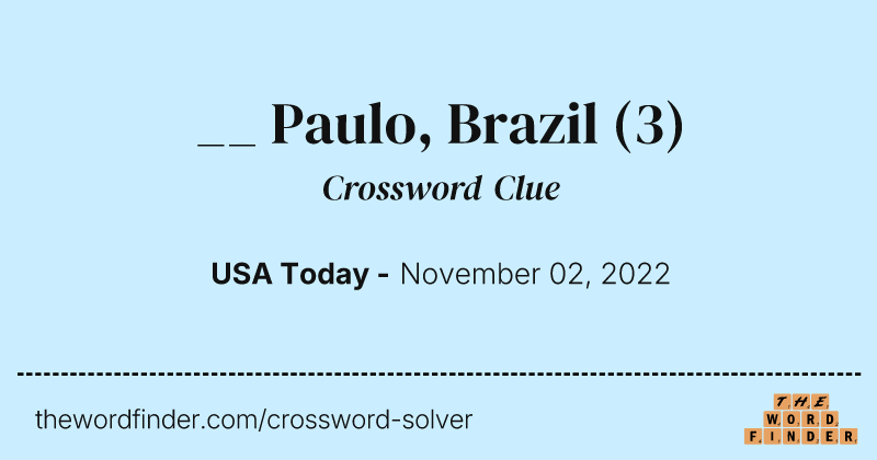 __ Paulo, Brazil crossword clue image