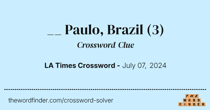 __ Paulo, Brazil crossword clue image