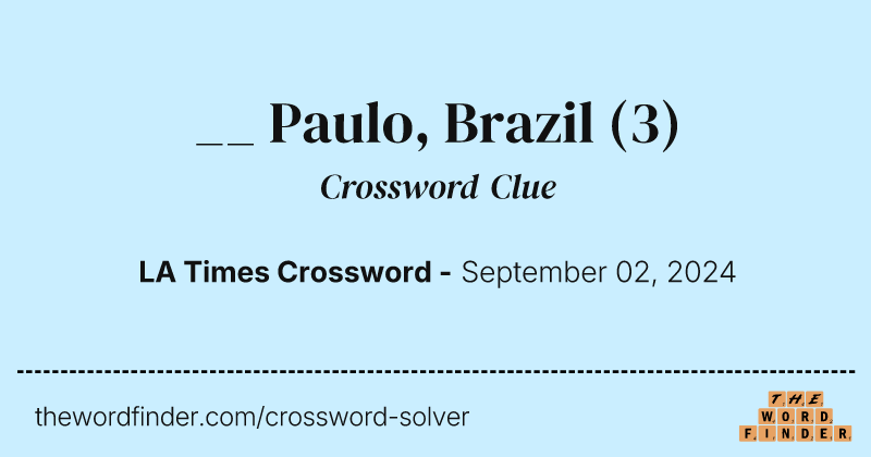 __ Paulo, Brazil crossword clue image