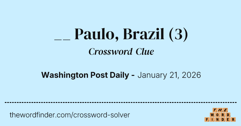 __ Paulo, Brazil crossword clue image