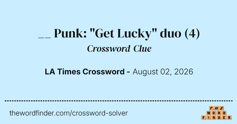 __ Punk: "Get Lucky" duo crossword clue image