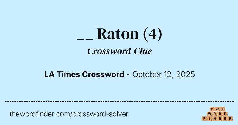 __ Raton crossword clue image