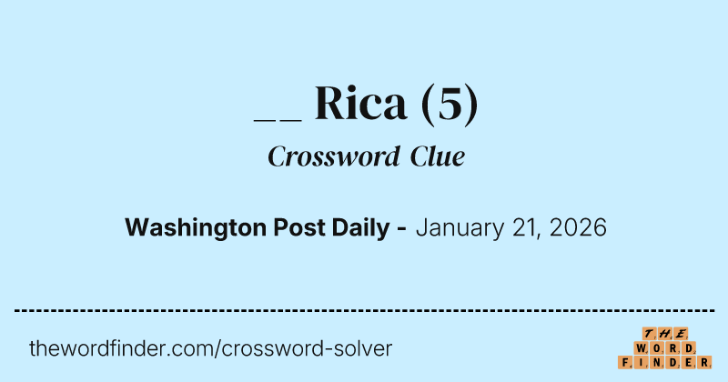 __ Rica crossword clue image