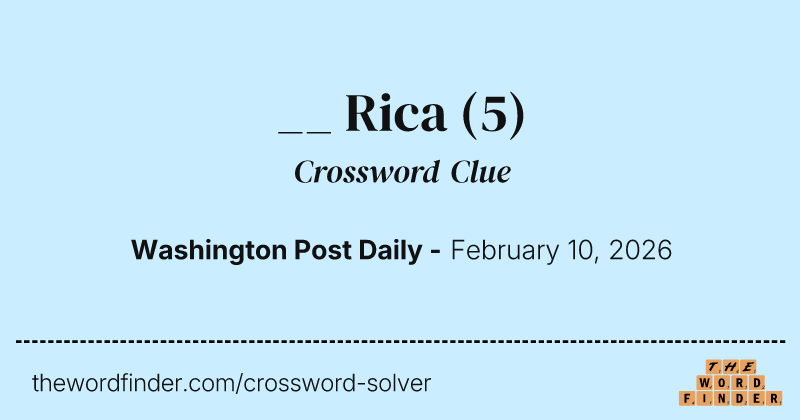 __ Rica crossword clue image