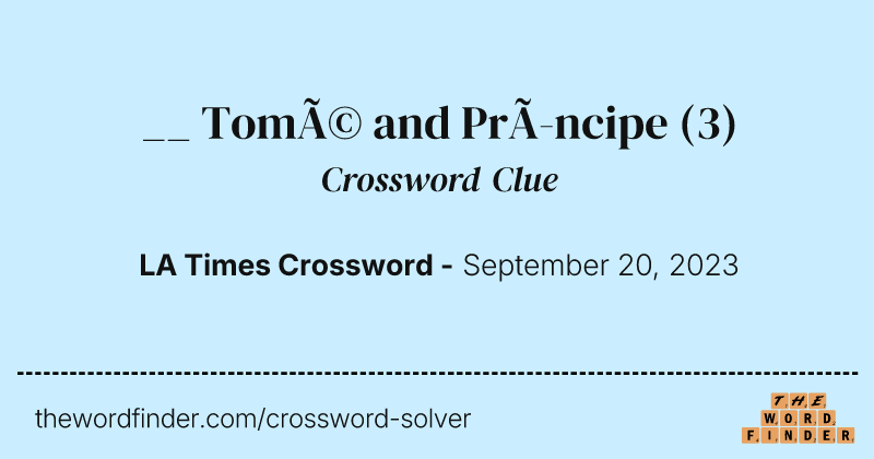 __ Tomé and Príncipe crossword clue image