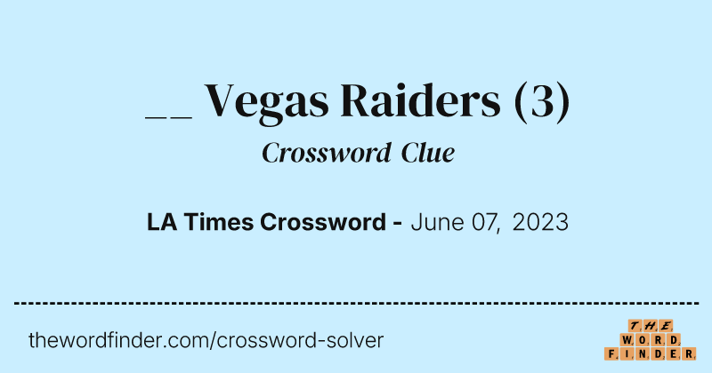 __ Vegas Raiders crossword clue image
