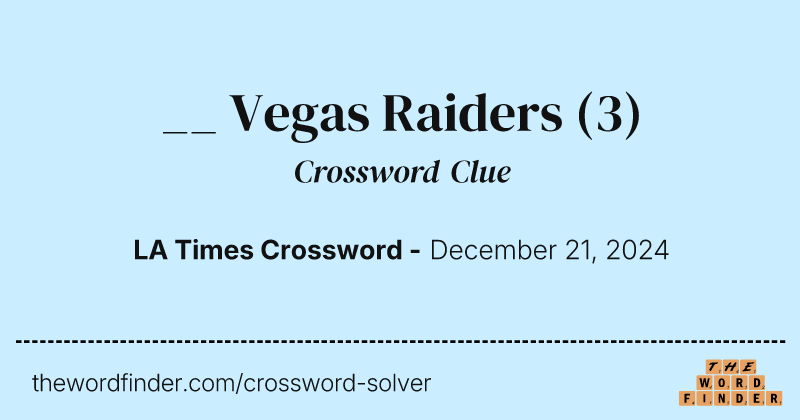 __ Vegas Raiders crossword clue image