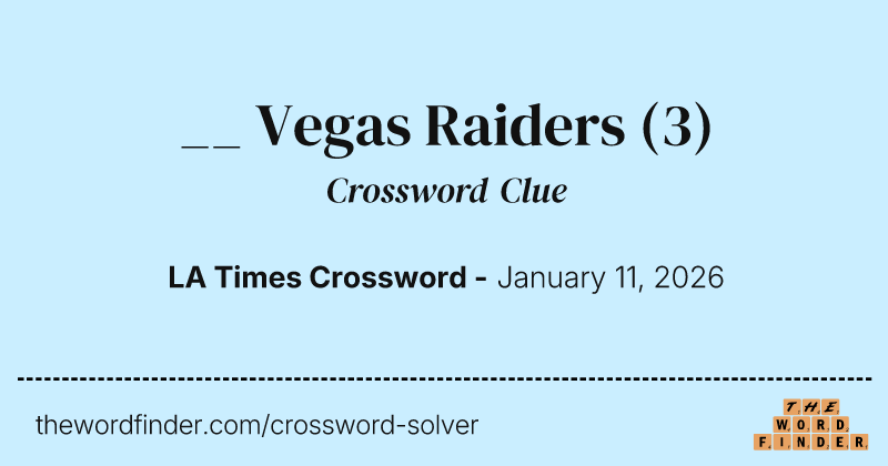 __ Vegas Raiders crossword clue image