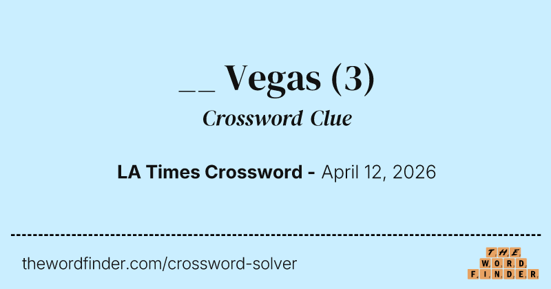 __ Vegas crossword clue image