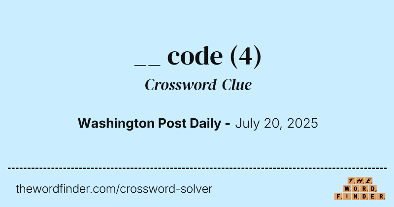 __ code crossword clue image