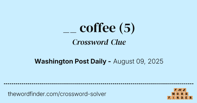 __ coffee crossword clue image