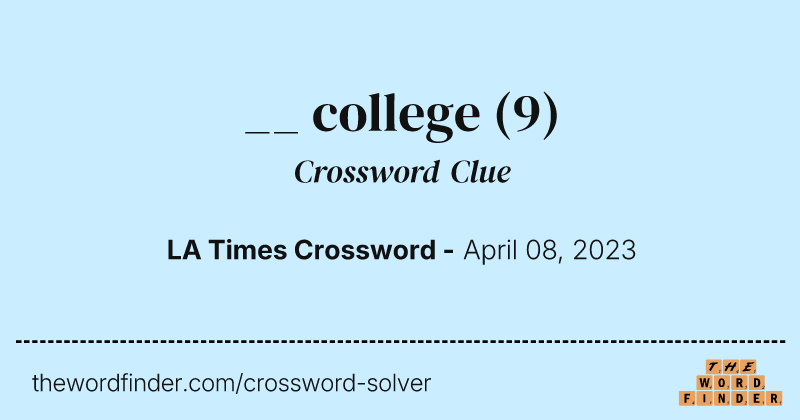 __ college crossword clue image