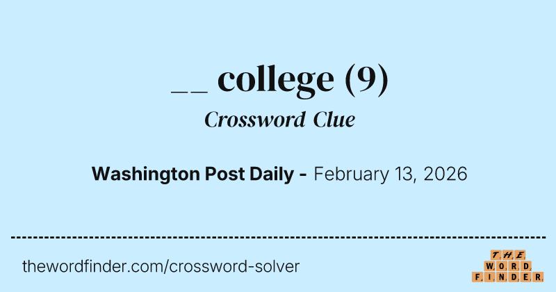 __ college crossword clue image