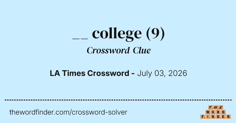 __ college crossword clue image