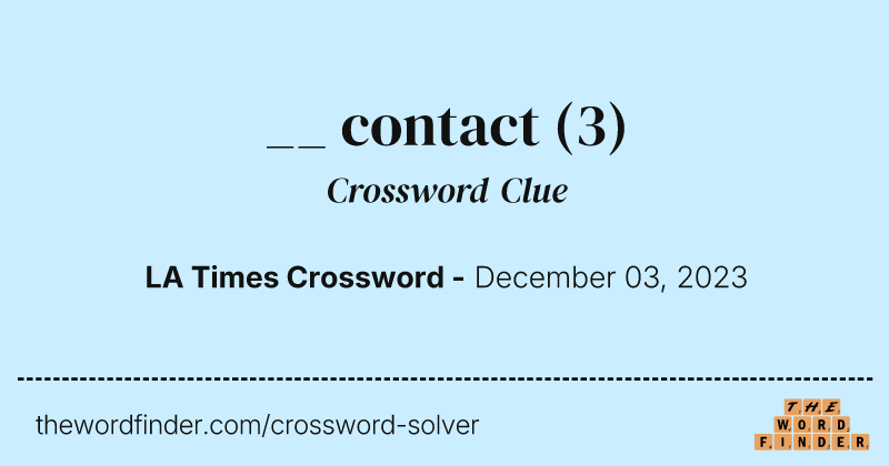 __ contact crossword clue image