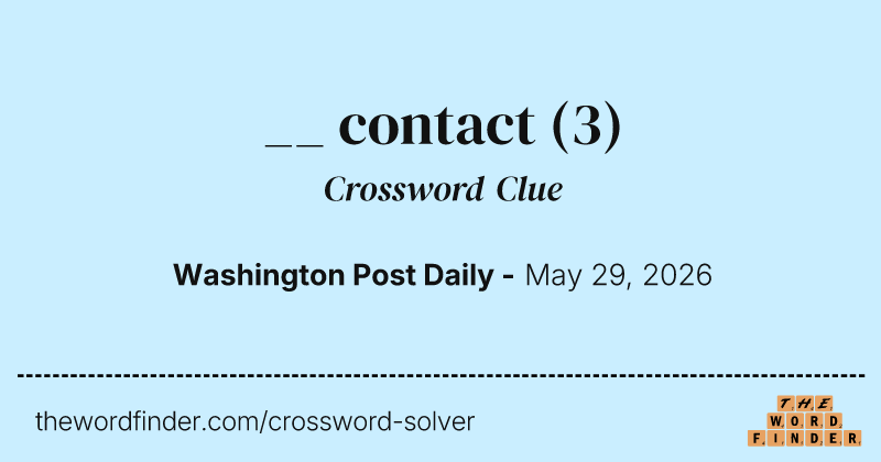 __ contact crossword clue image